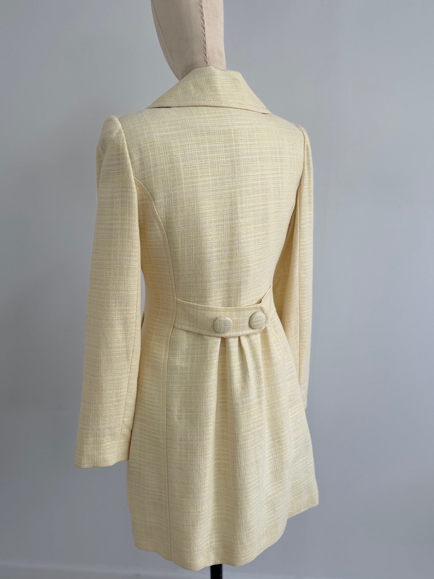 Black Swan French Tweed Limited Edition Pale Yellow Coat