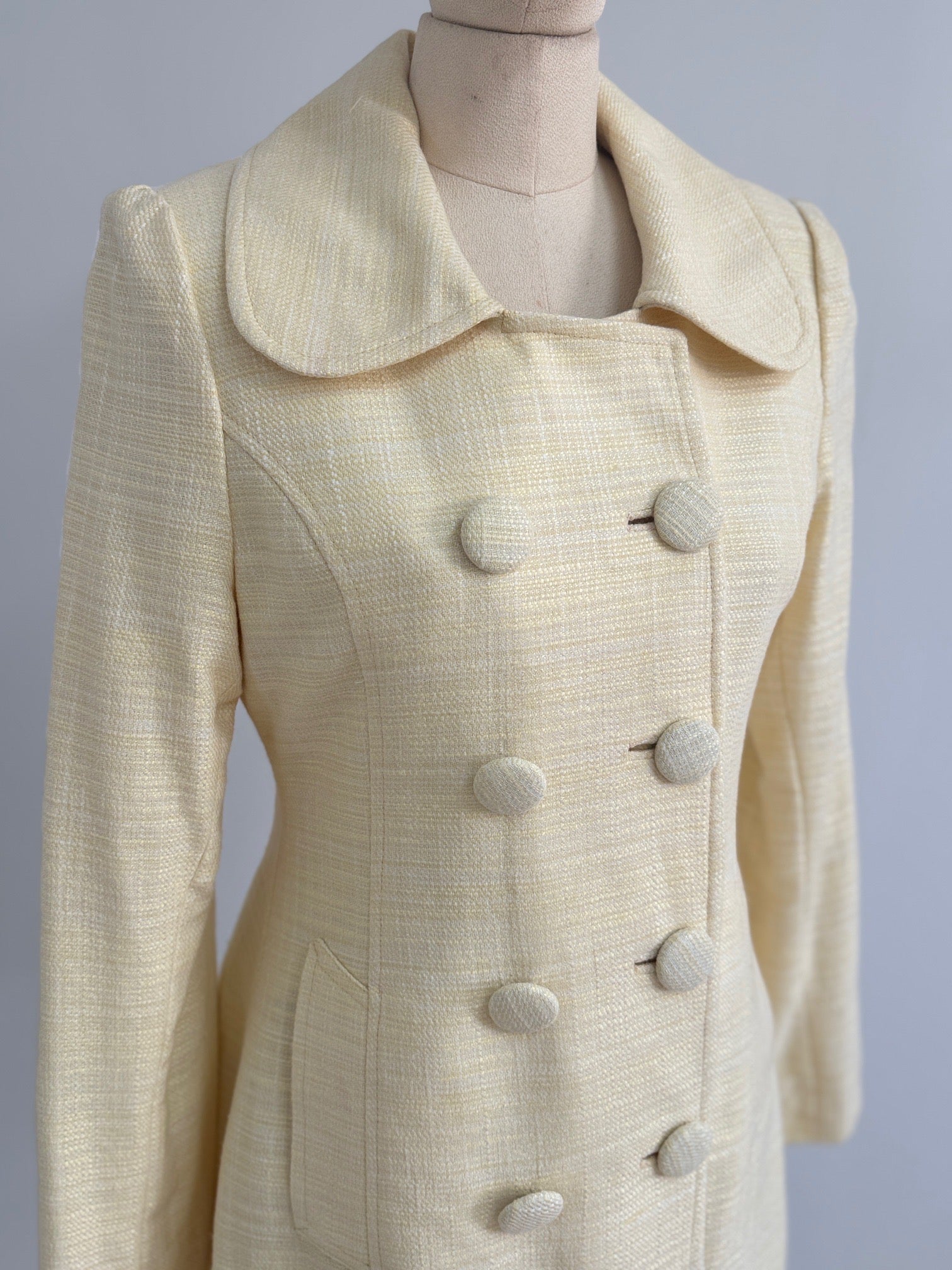 Black Swan French Tweed Limited Edition Pale Yellow Coat