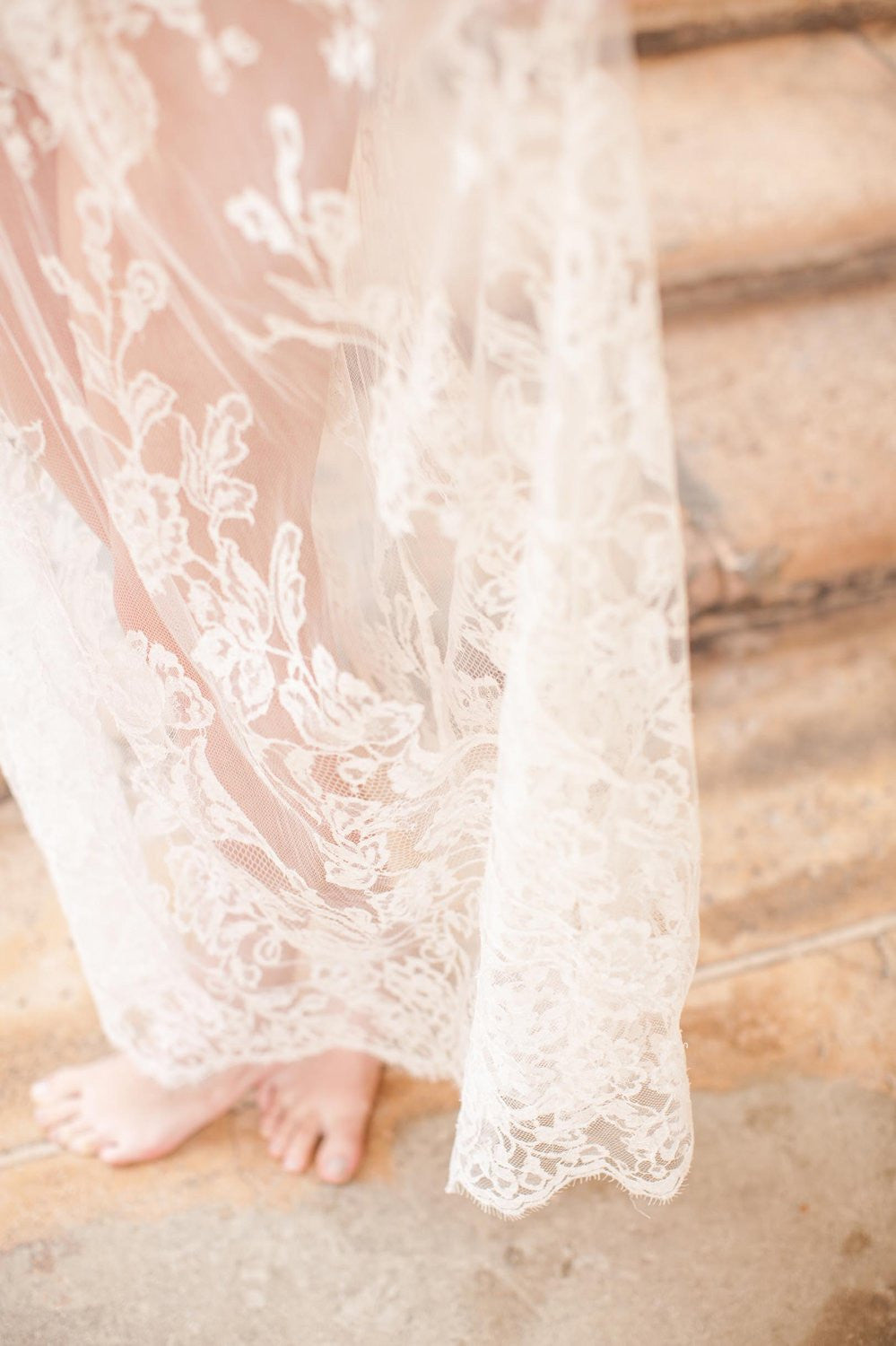 BELLE ÉPOQUE EDWARDIAN FLORAL FRENCH LACE TULLE SKIRT IN NATURAL IVORY