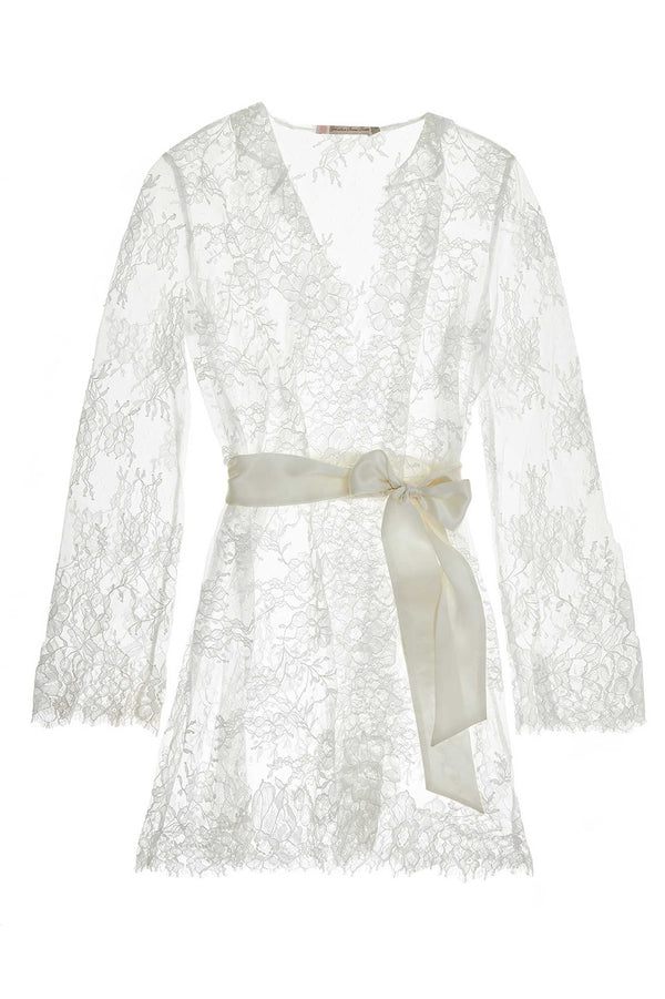 Camellia bridal lace robe in Ivory