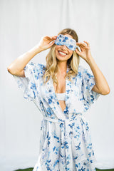 Botanical love Flounce robe in Blue floral