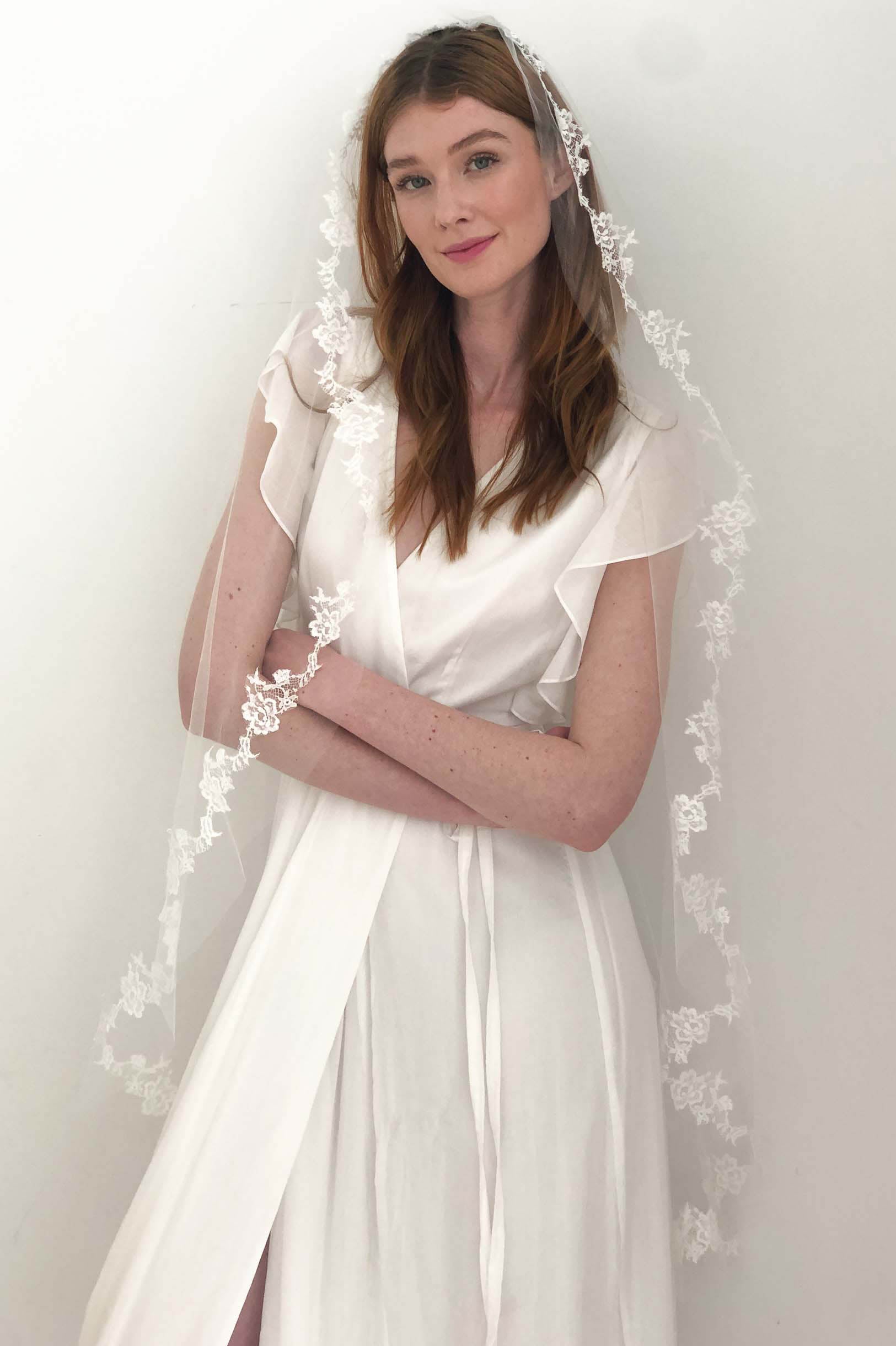 Whimsy French lace Mantilla veil