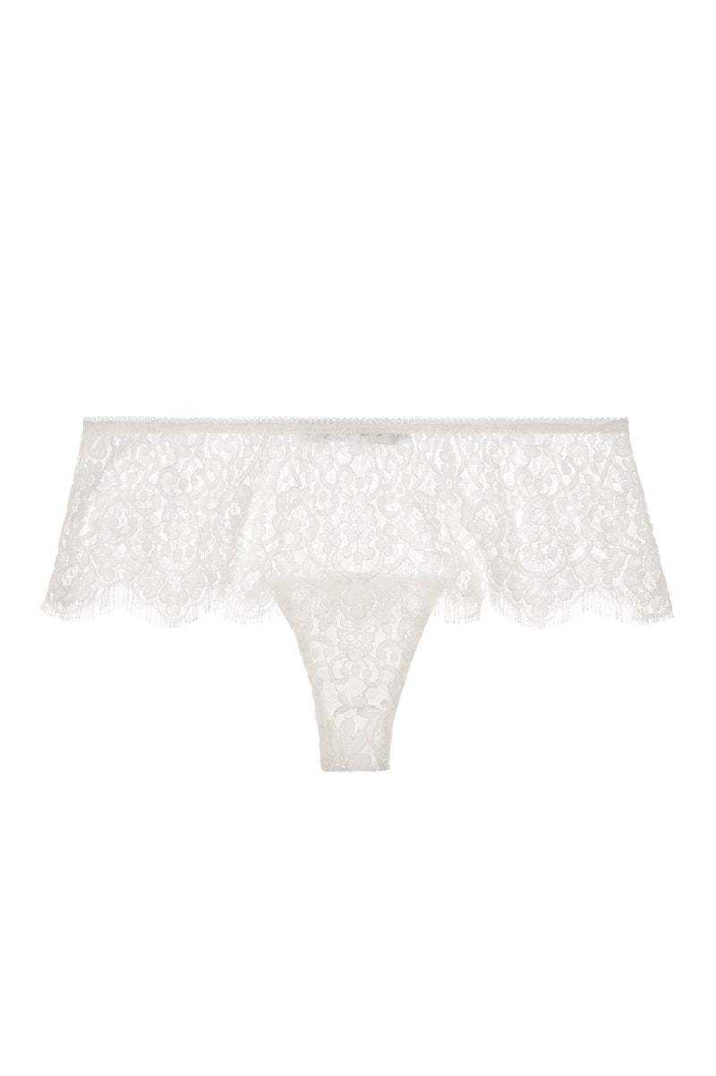 Jen French lace cheeky bikini briefs in Ivory