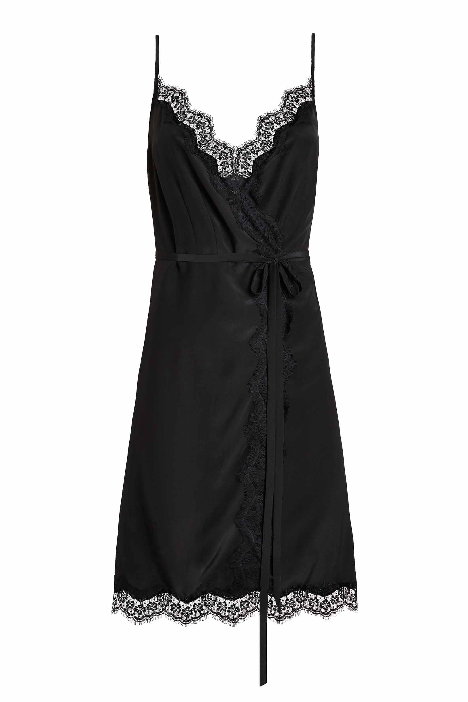 black slip dress lingerie Short Silk Slip Dress in Black – Abbraccio Lingerie main image 1
