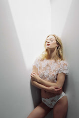 Rosa French lace top in off-white