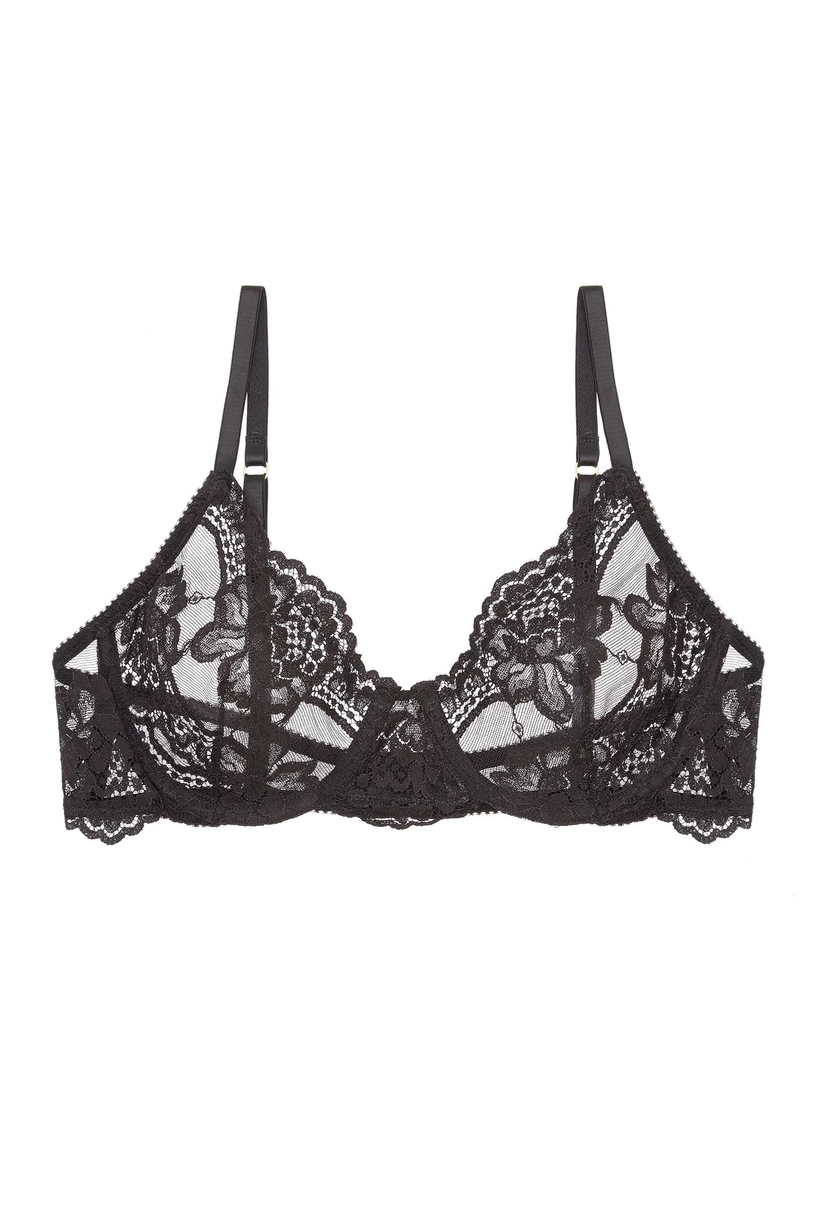 Rosa French Lace underwire Full cup bra in Ivory or Black
