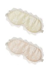 Swan Queen lace & silk Sleep mask in Ivory or Blush pink