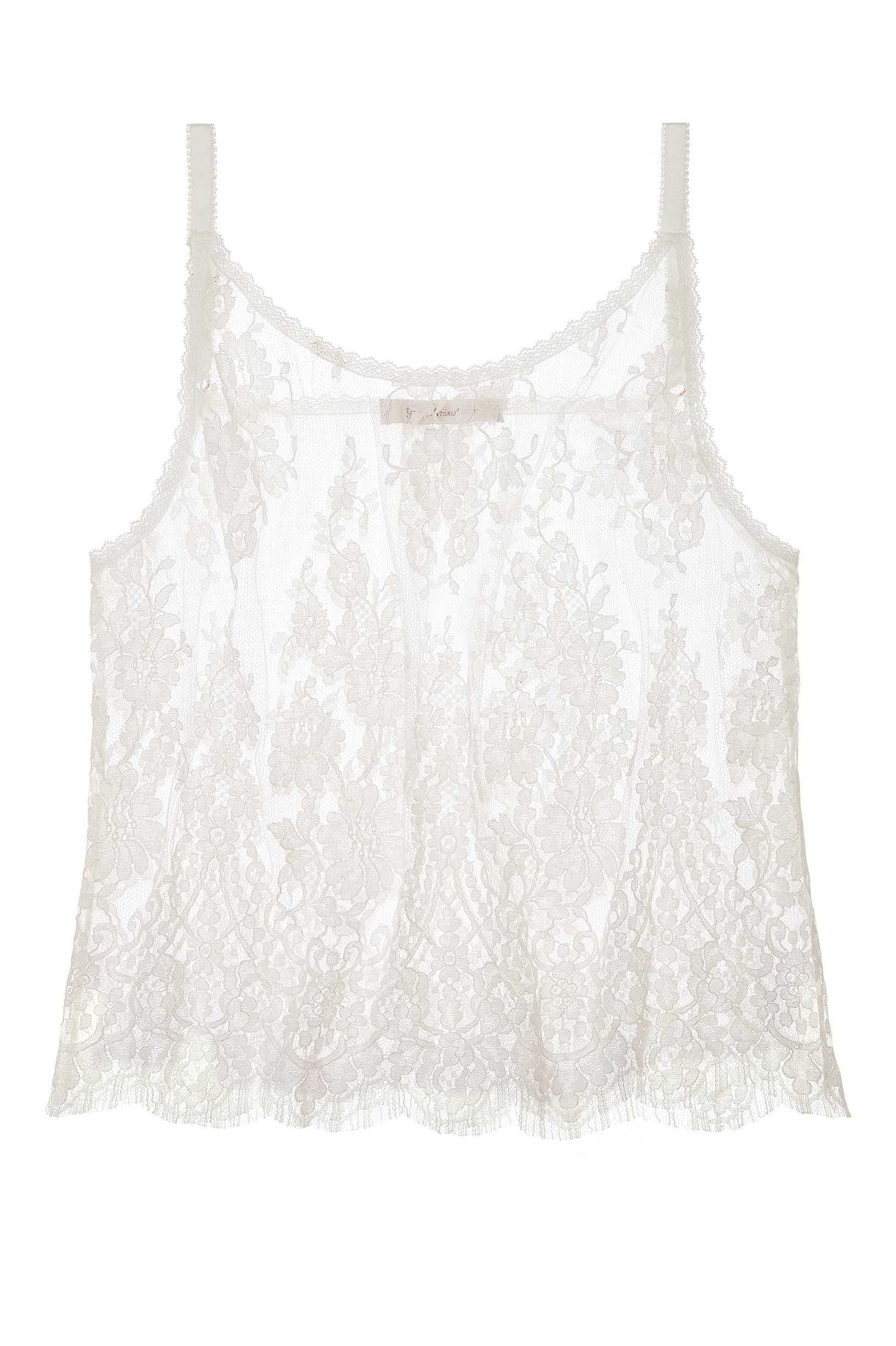Jen French lace cami top in Ivory