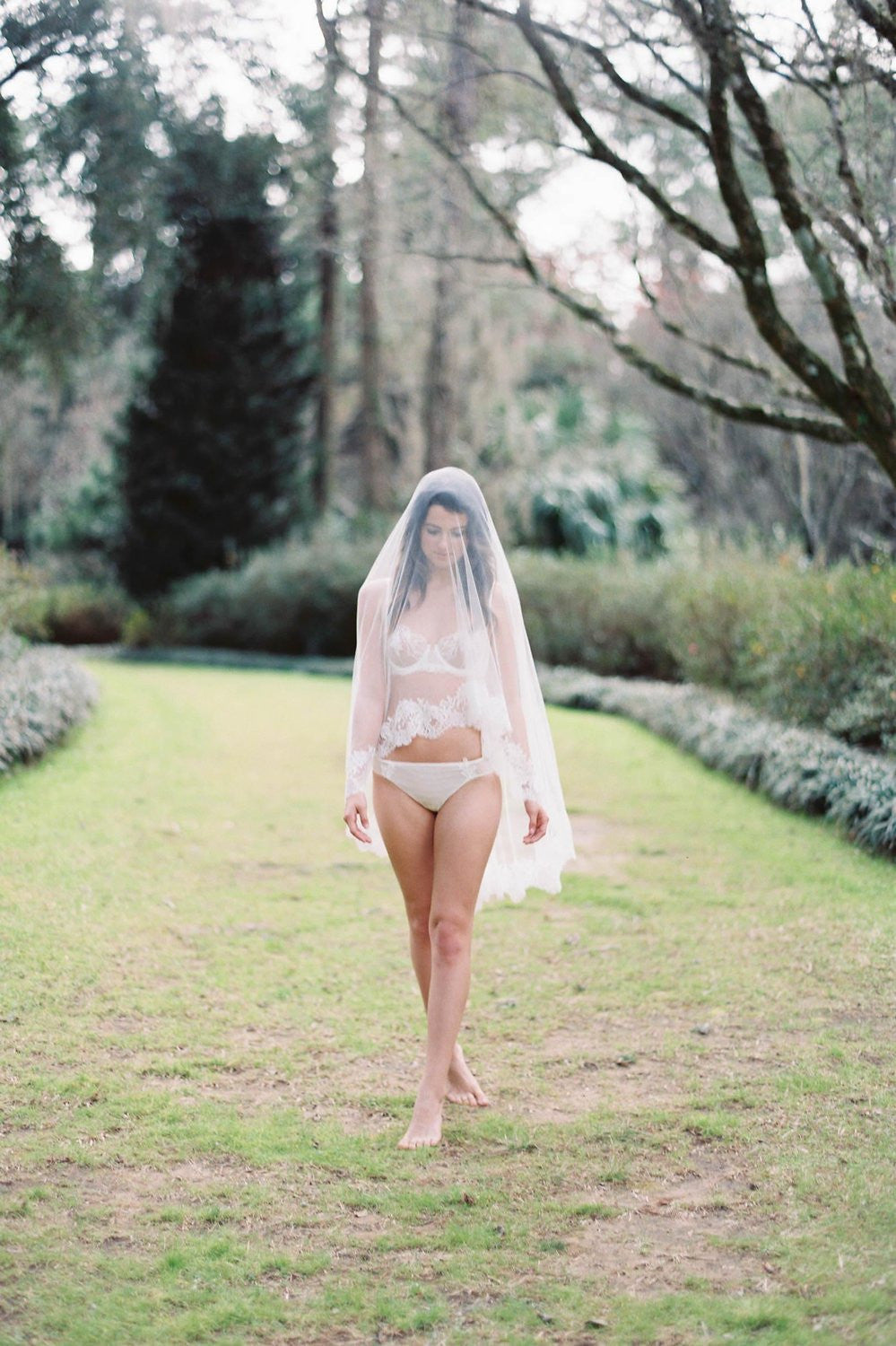 Marie Ethereal Silk Tulle & French Lace Veil