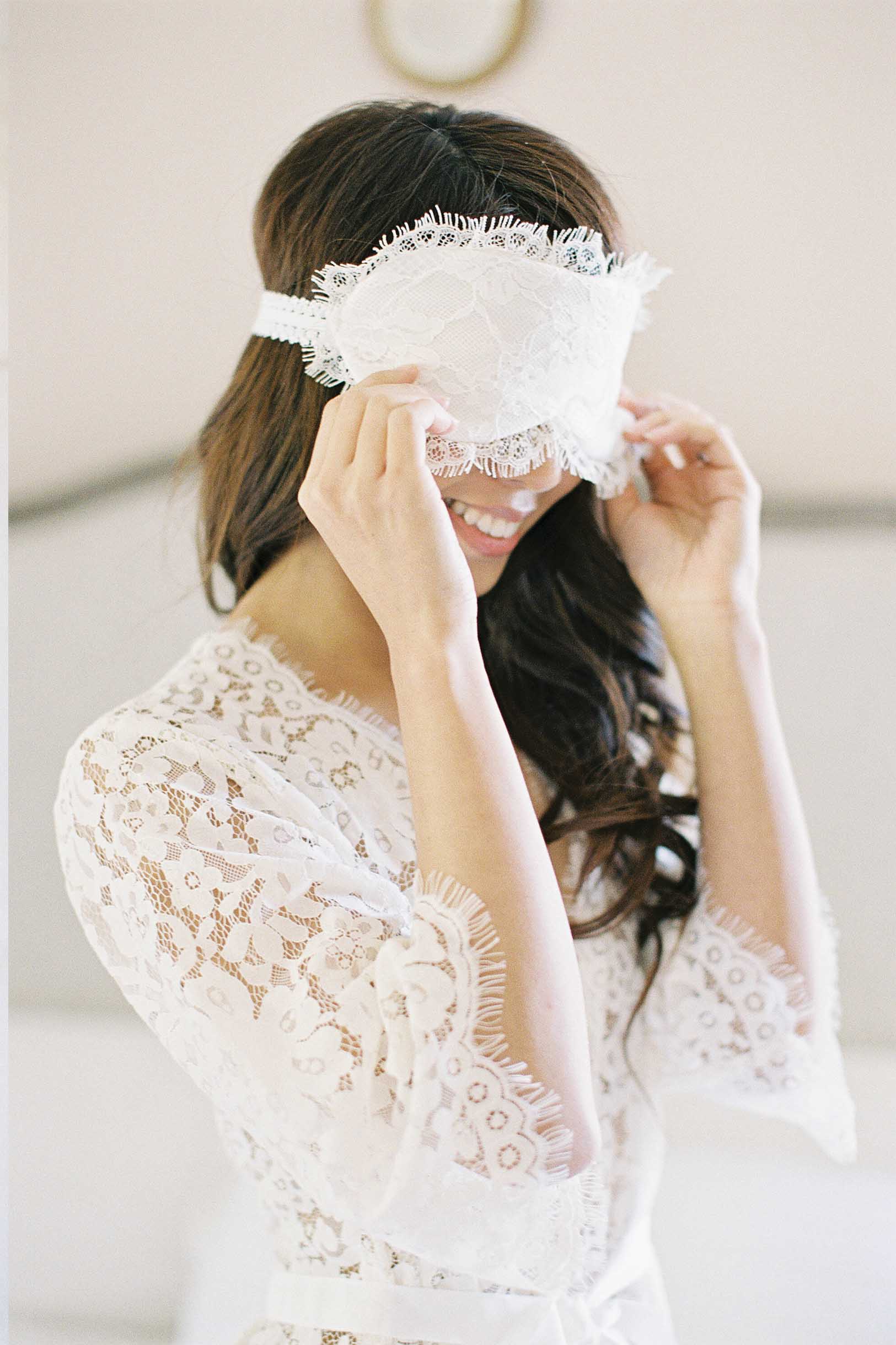 Swan Queen lace and silk Sleep Mask