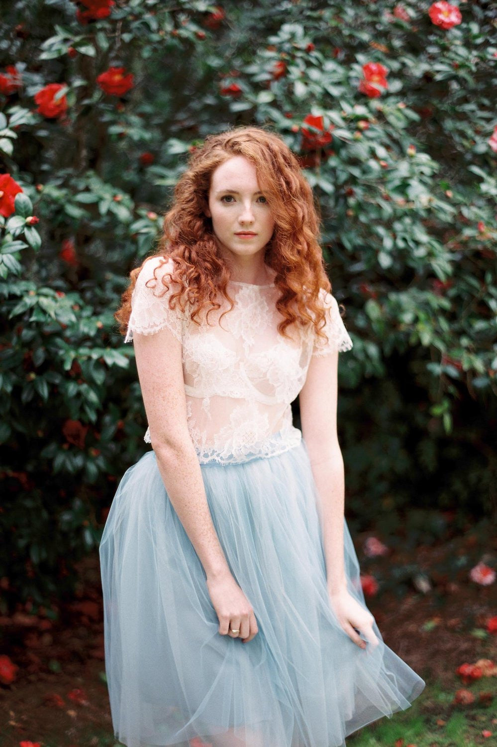 White lace top hotsell with tulle skirt