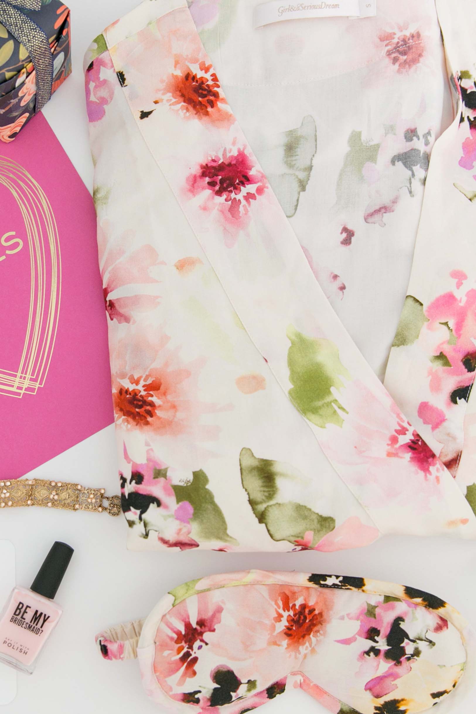 Watercolor Dreams Floral print rayon Sleep Mask