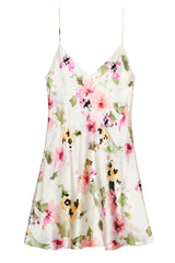 Watercolor Dreams Bias cut Floral Silk slip dress