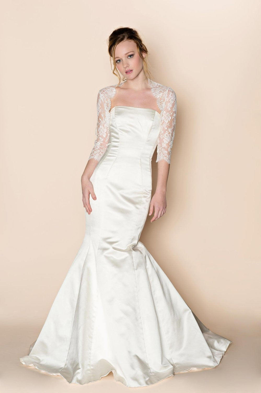 Celine Bridal French Lace Bolero Shrug in Ivory