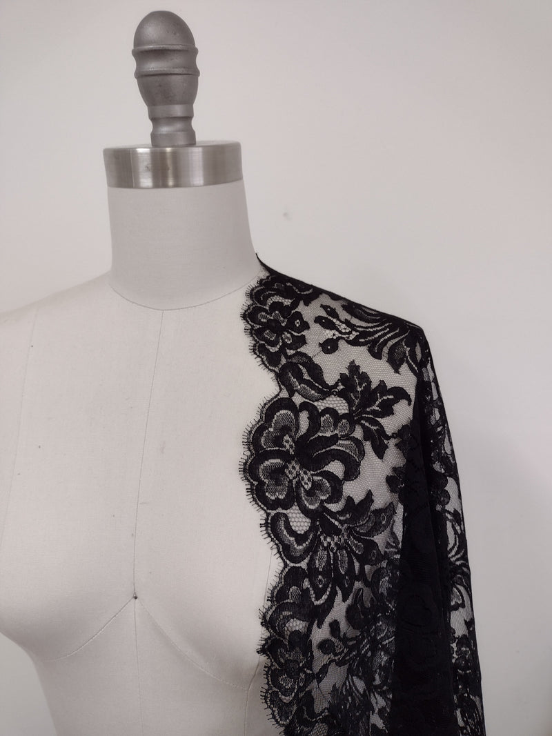 Nadia French lace sheer tulle bolero cover up shrug