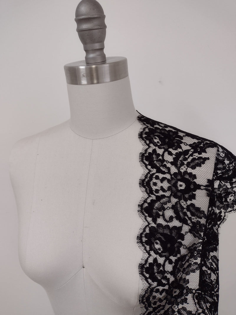 Petite French lace sheer tulle bolero cover up shrug
