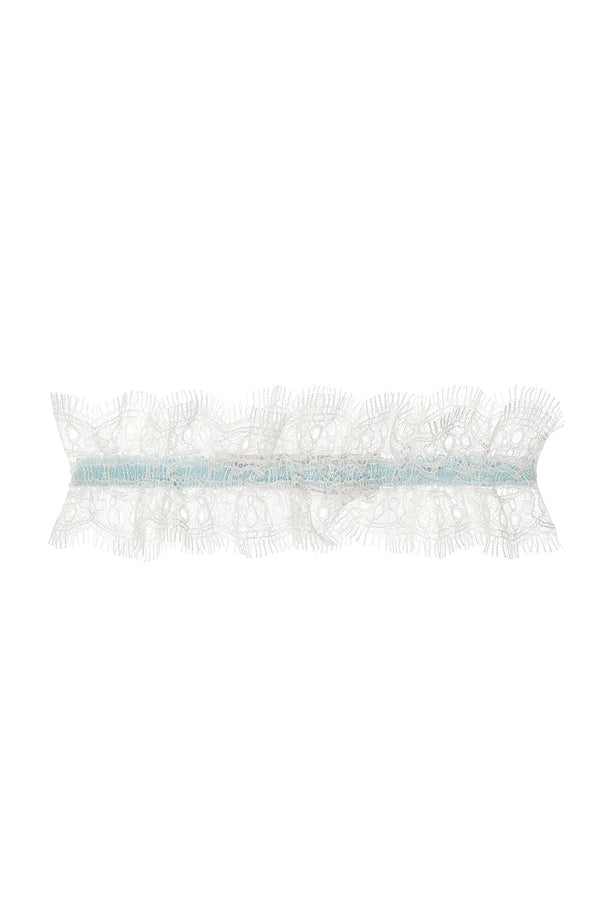 Dainty French lace garter in Something blue