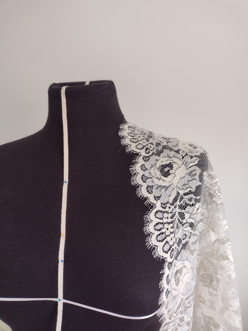 Diana bridal French lace sheer tulle bolero cover up shrug