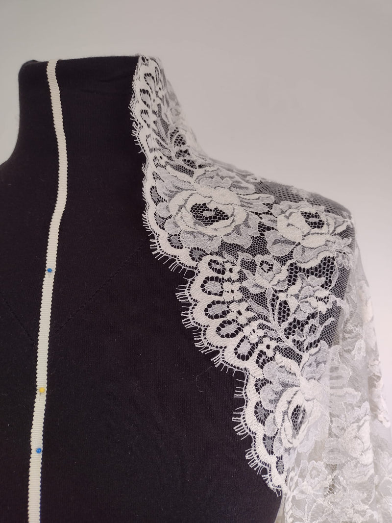 Diana bridal French lace sheer tulle bolero cover up shrug