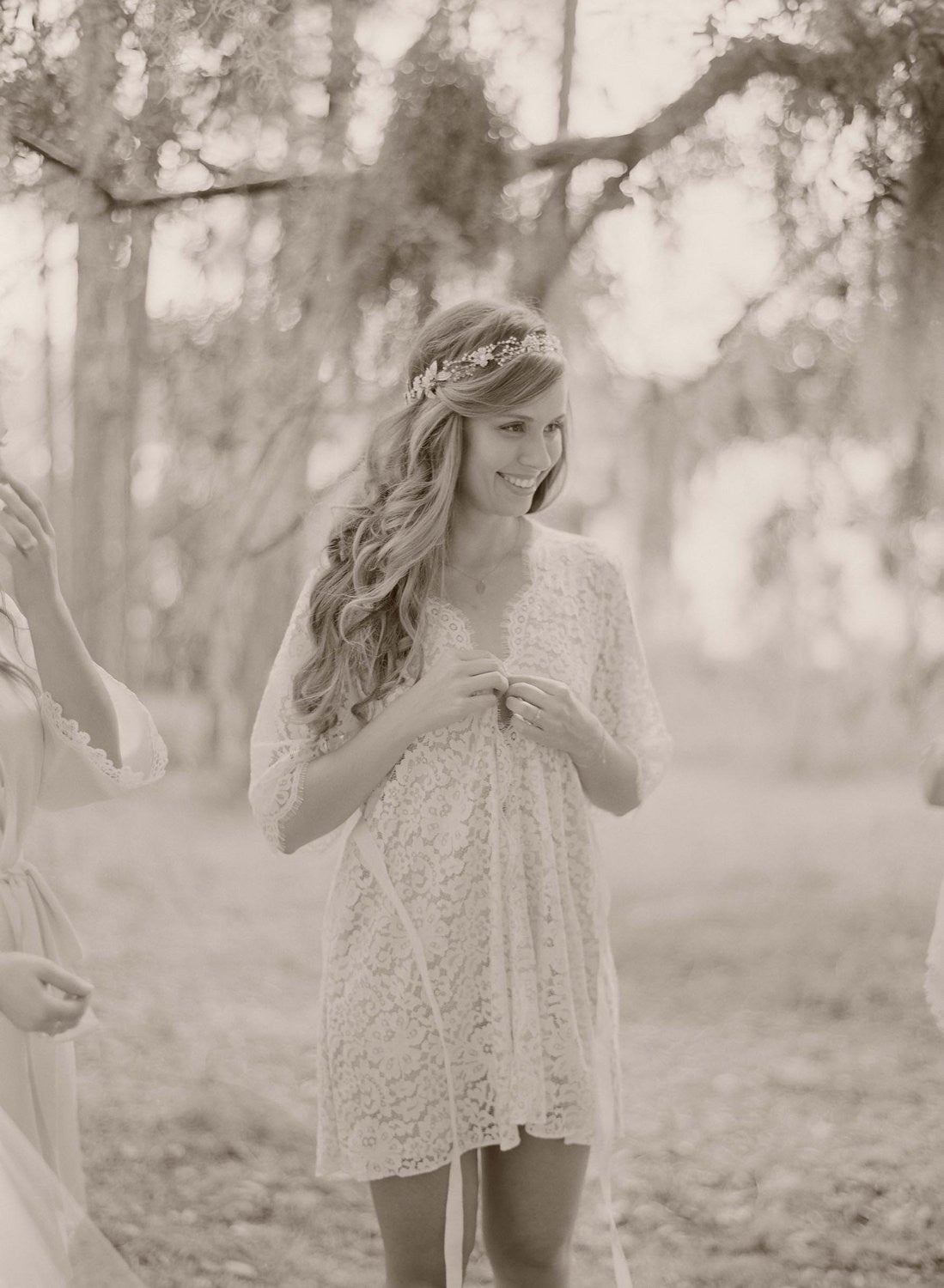 ELIZABETH LACE ROBE IN IVORY LINED - STYLE 122
