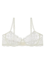Peony French lace underwire balconette demi cup bra