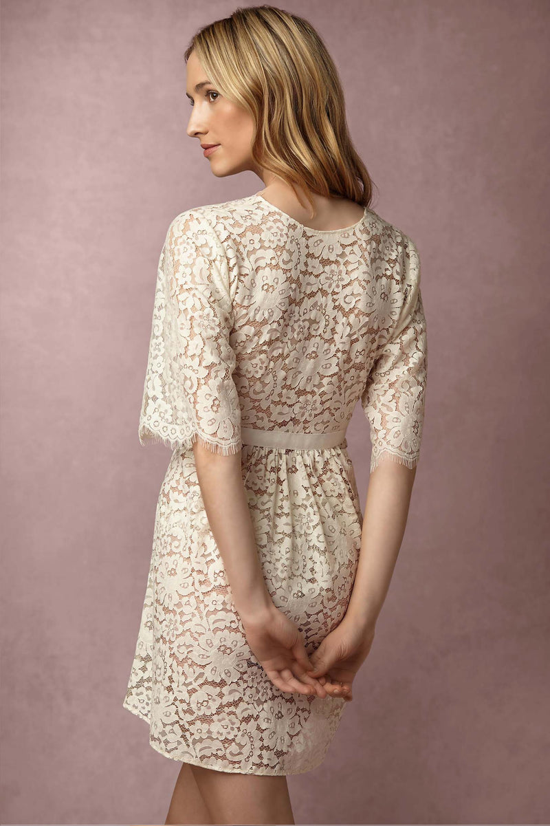 Girl&aSeriousDream for BHLDN Araminta Elizabeth Lace Robe in Ivory