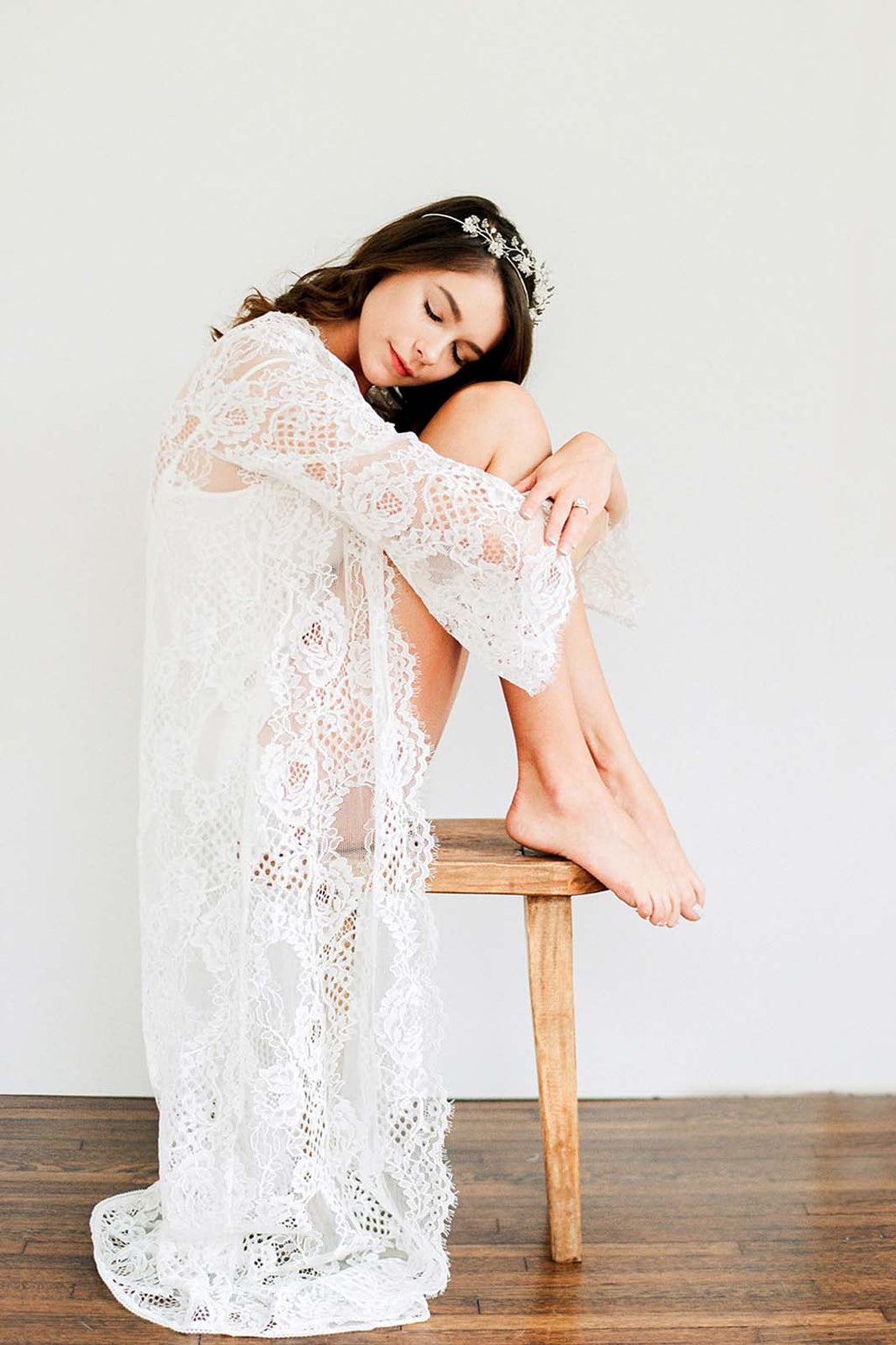 Leah boho lace robe in Ivory or Black – GirlandaSeriousDream.com