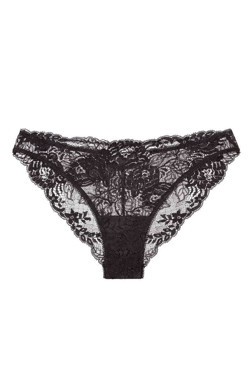 Begonia French lace bikini panties briefs in Black