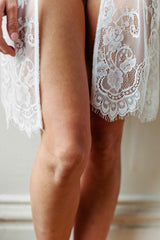 Boudoir Bridal Lace Robe in Ivory honeymoon lingerie