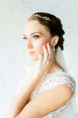 Calais Alencon French Lace Veil in Ivory Summer wedding