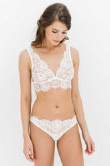 Dominique French lace bikini panties briefs in Ivory