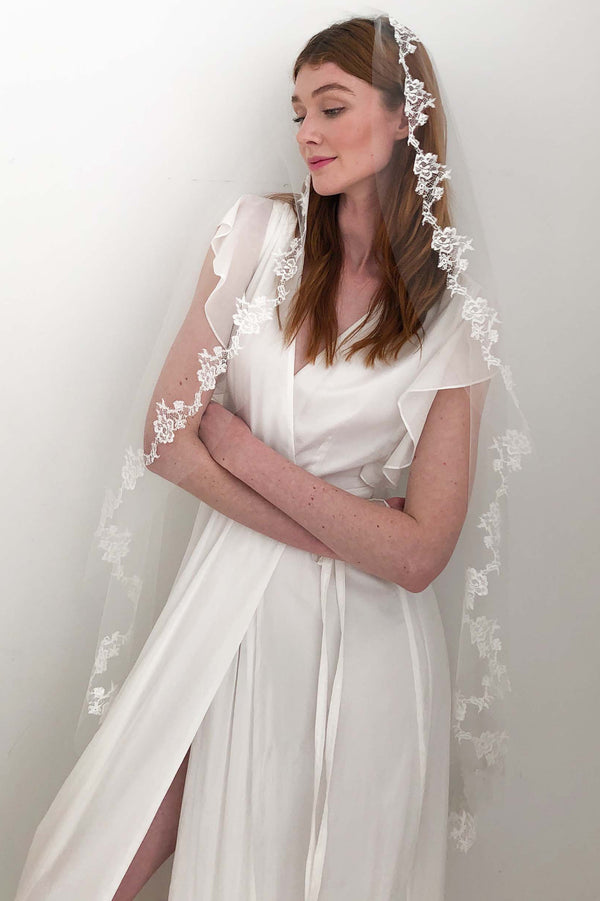 Whimsy French lace Mantilla veil