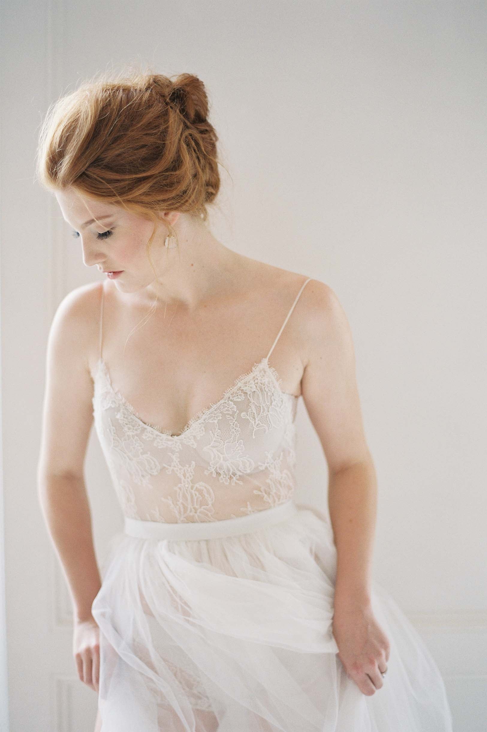 Godiva French Lace Bodysuit In Ivory