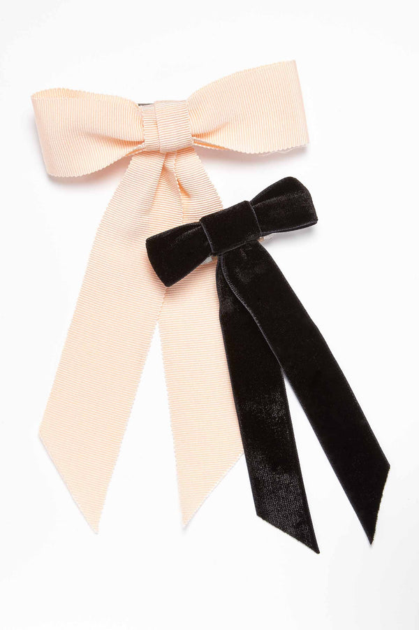 Carolina Wide Grosgrain Bow Barrette