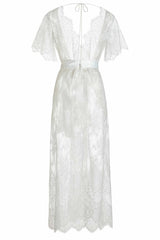 Harlow Lace robe in Ivory