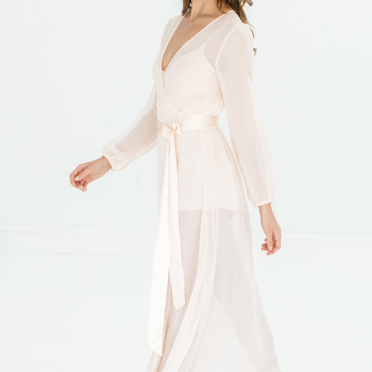 blush silk wrap dress Coast Women's Petite Ruffle Sleeve Satin Back Crepe Wrap Dress in Blush
