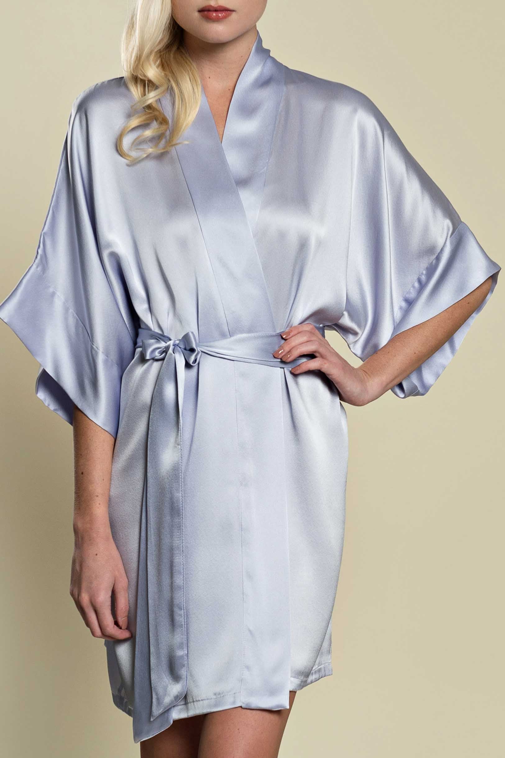 Samantha Silk Kimono Robe in Lavender purple - style 300