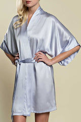 Samantha Silk Kimono Robe in Lavender purple - style 300