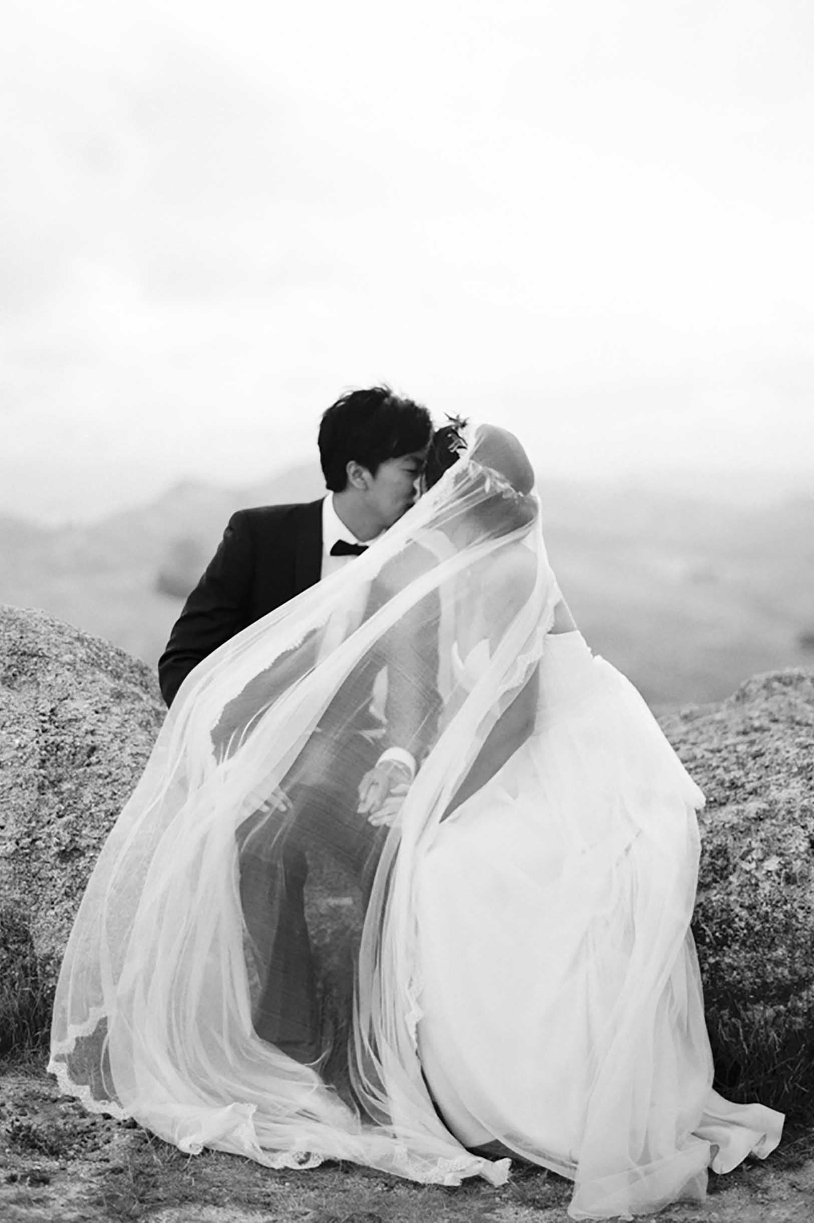 Santorini Silk tulle Scalloped Mantilla French Lace veil in Ivory