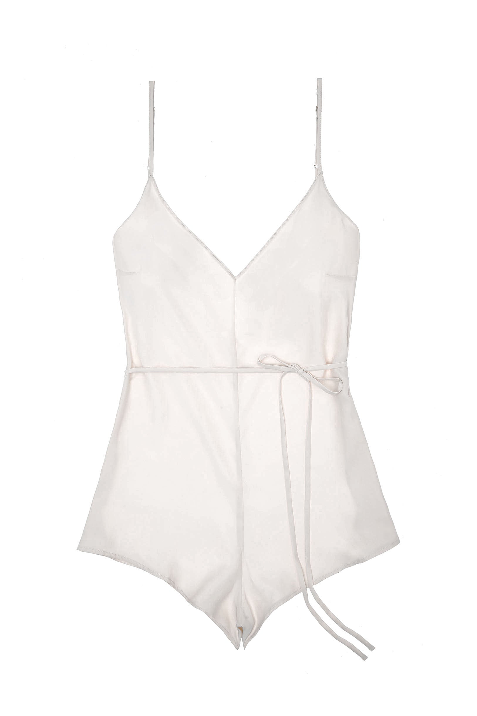 Dream Day Silk Romper Playsuit in Ivory