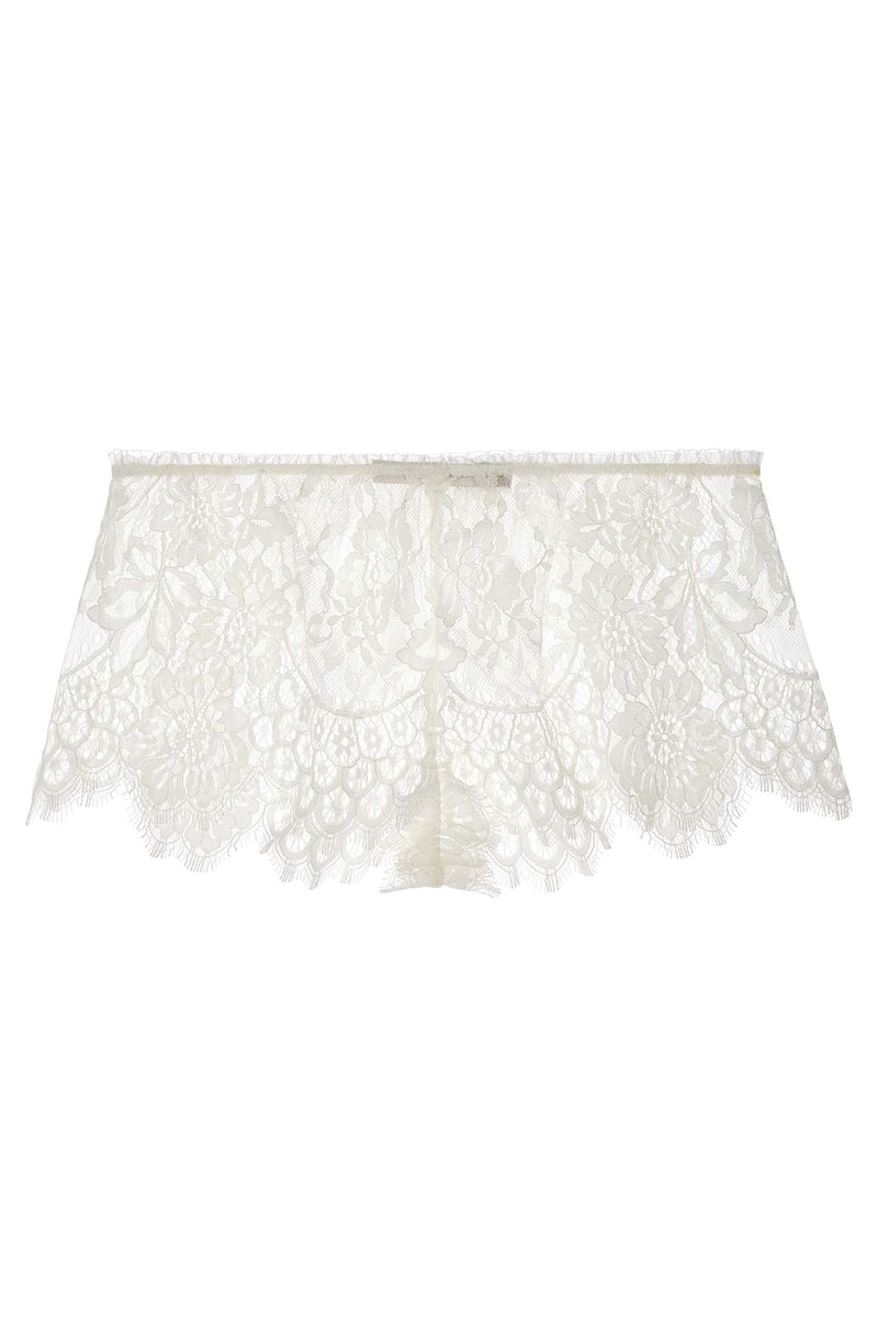 Swan Queen Scalloped lace shorties shorts in Ivory