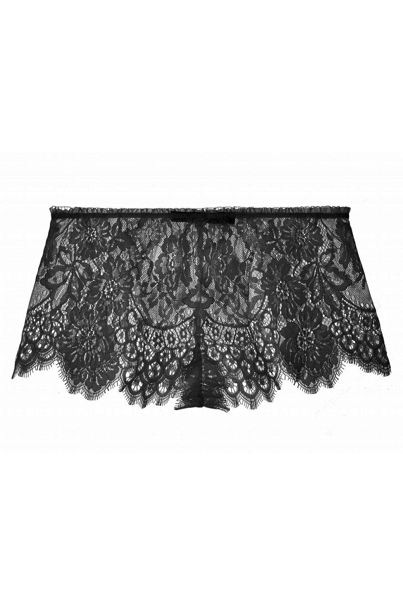 Swan Queen Scalloped lace shorties shorts in Black