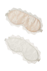 Swan Queen lace & silk Sleep mask in Ivory or Blush pink