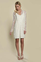 Anthropologie Giselle Leavers Lace Wedding Robe ivory rehearsal dinner