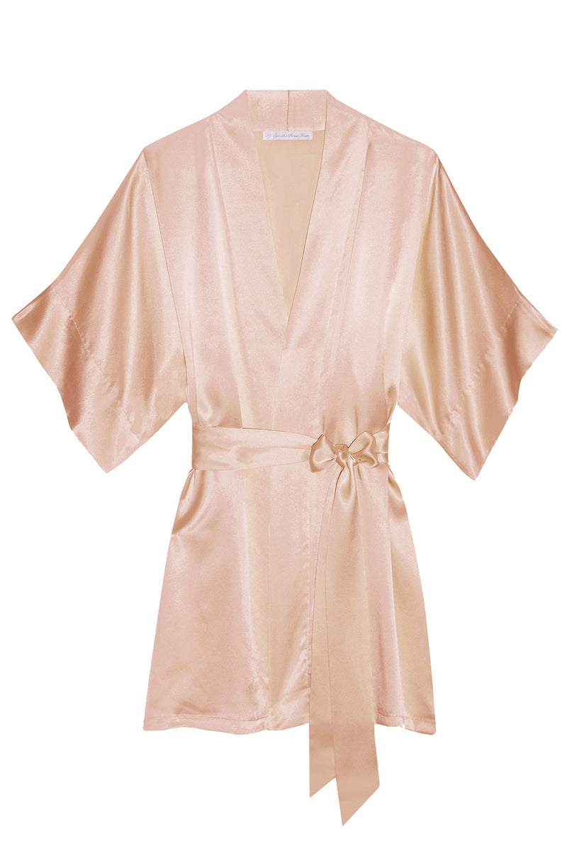 Samantha bridal silk kimono robe bridesmaids robes in Earth colors - s –
