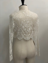 Catherine bridal French lace sheer tulle bolero cover up shrug
