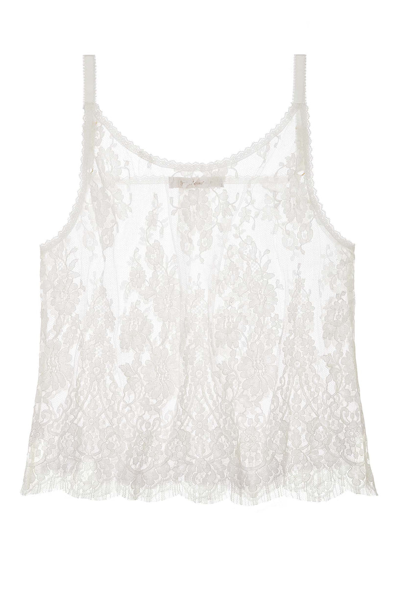 Lace Ribbon Strap Sheer Cream Off White Lace Tank Top Camisole, Romantic  Boho - sun, sand, and stars - Online Store Powered by Storenvy