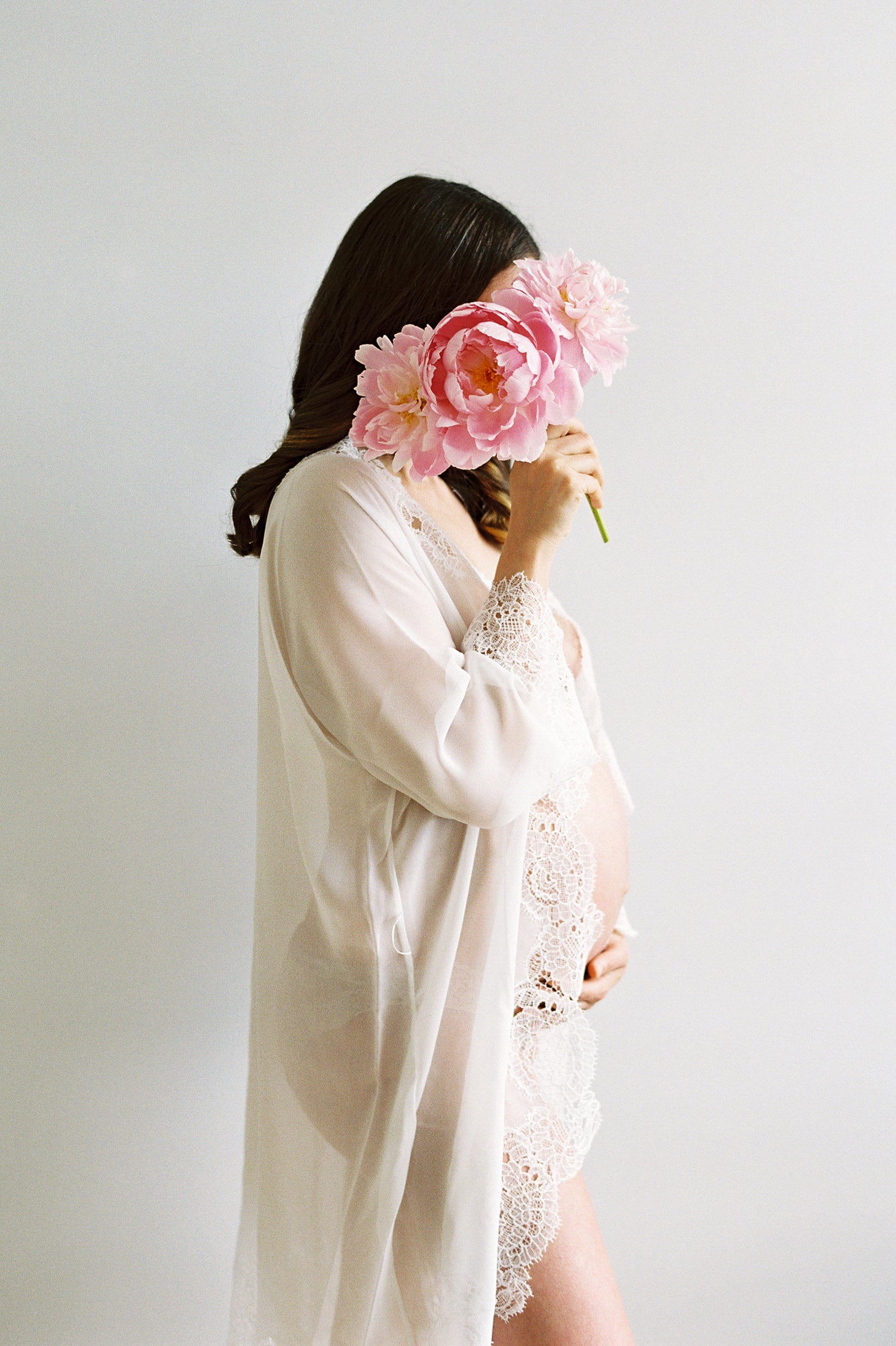 Olivia macrame lace and silk chiffon robe