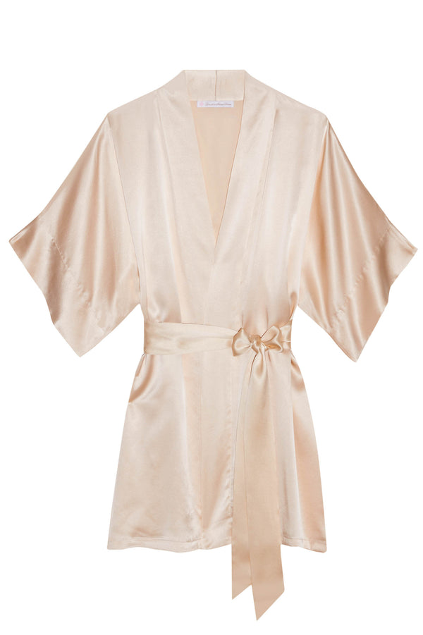 Samantha Silk Bridal Kimono Robe in blush pink