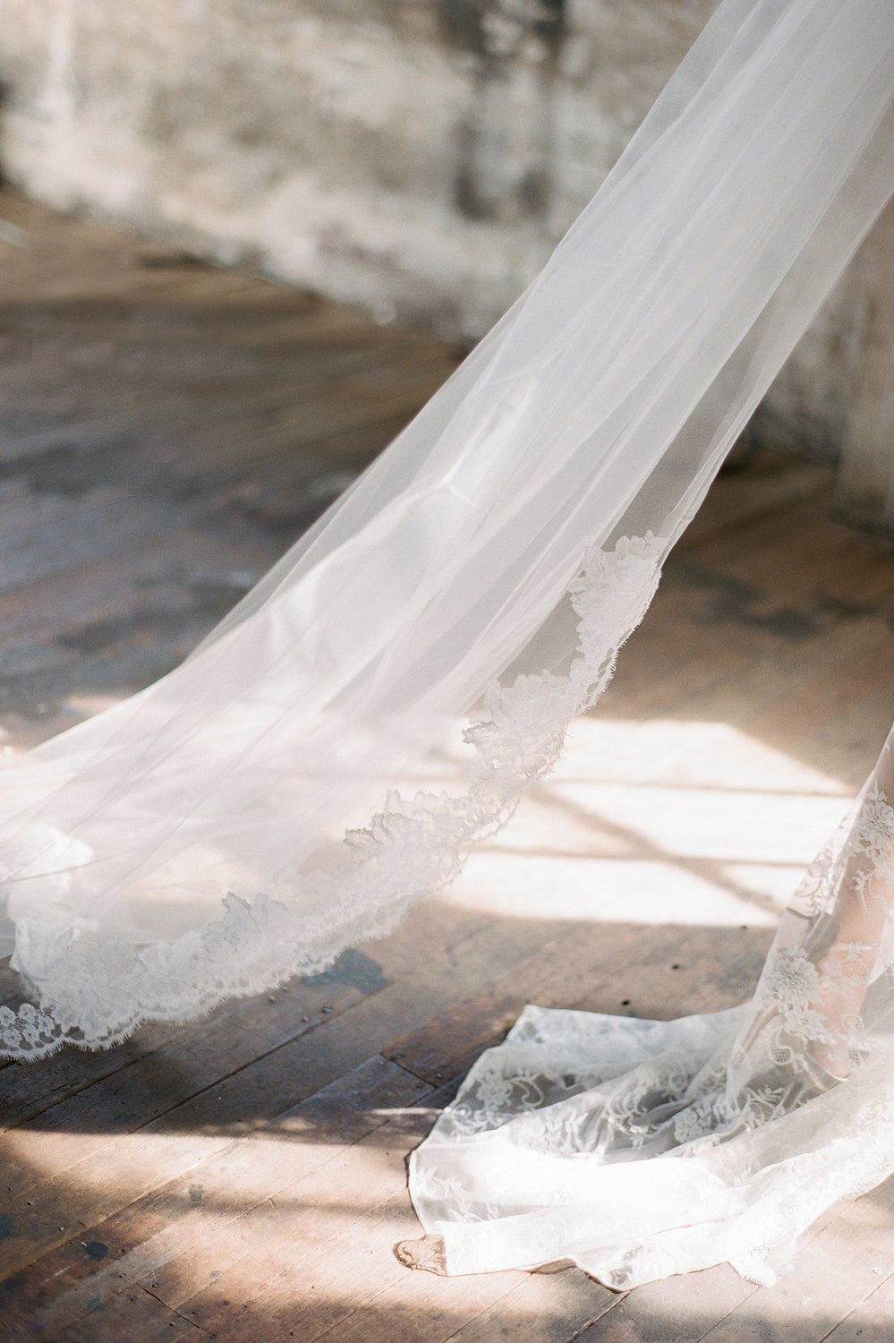 Roseline French Lace Cathedral Single layer veil